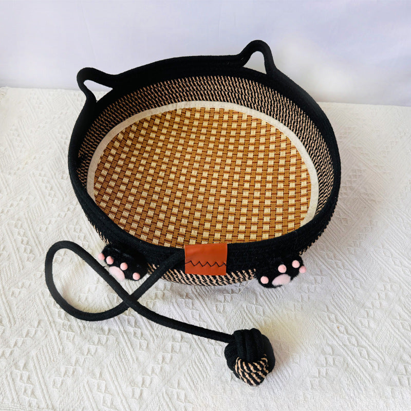 Universal in all seasons, wear-resistant, winter sleeping cat nest chips, pets can be woven with water, but cannot be washed off, scratching cat nest cotton and linen nest