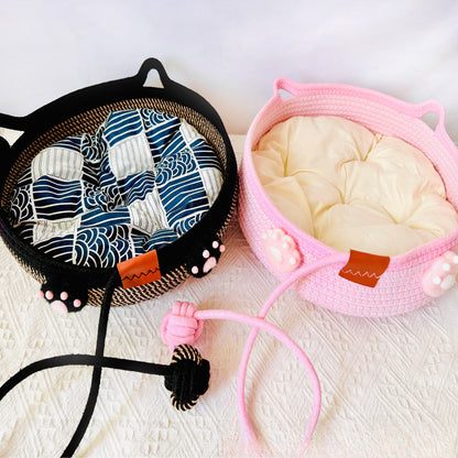 Universal in all seasons, wear-resistant, winter sleeping cat nest chips, pets can be woven with water, but cannot be washed off, scratching cat nest cotton and linen nest