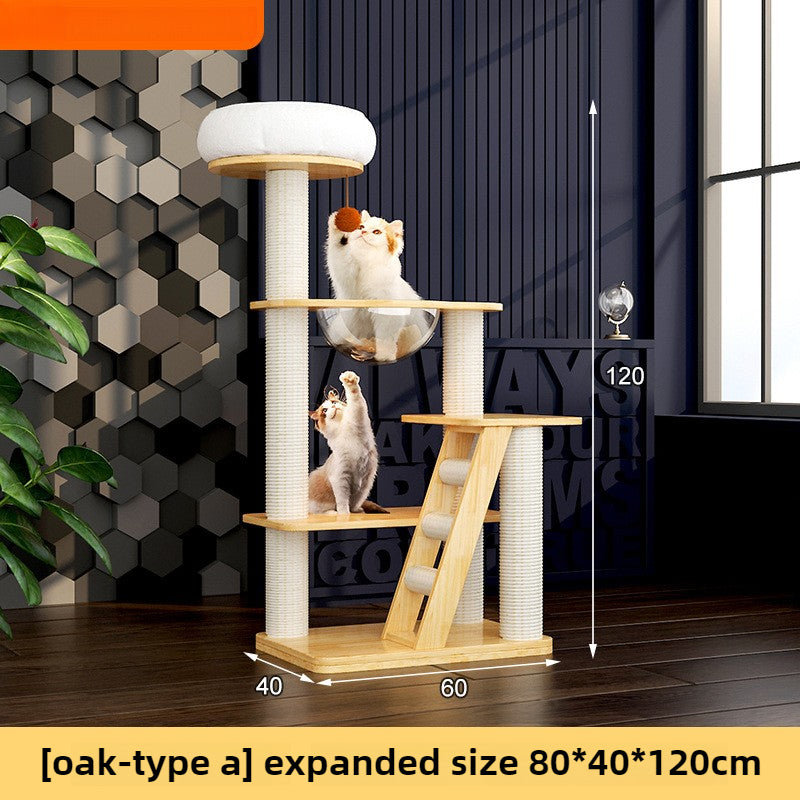 Large solid wood cat climbing frame cat nest simple and integrated four-season universal cat shelf cat jumping platform cat scratching board cat supplies