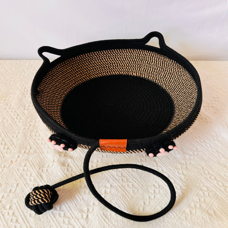 Universal in all seasons, wear-resistant, winter sleeping cat nest chips, pets can be woven with water, but cannot be washed off, scratching cat nest cotton and linen nest