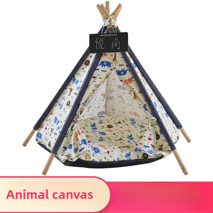 Wholesale Pet Tent Cat House Dog House Teddy Removable Washable Cotton Canvas Lion Pet House Pet Supplies