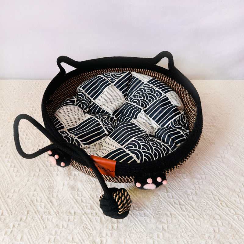 Universal in all seasons, wear-resistant, winter sleeping cat nest chips, pets can be woven with water, but cannot be washed off, scratching cat nest cotton and linen nest