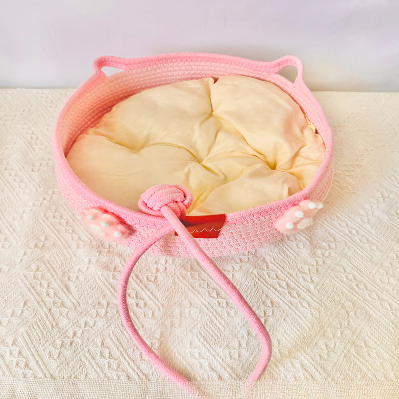 Universal in all seasons, wear-resistant, winter sleeping cat nest chips, pets can be woven with water, but cannot be washed off, scratching cat nest cotton and linen nest