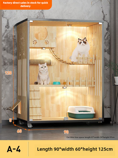 Manufacturer wholesale large cat villa household cat house indoor cat nest solid wood pet nest cat house cat house