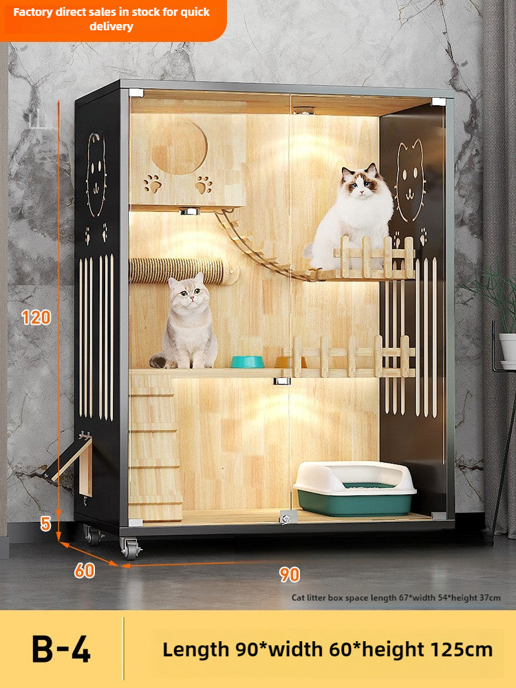 Manufacturer wholesale large cat villa household cat house indoor cat nest solid wood pet nest cat house cat house