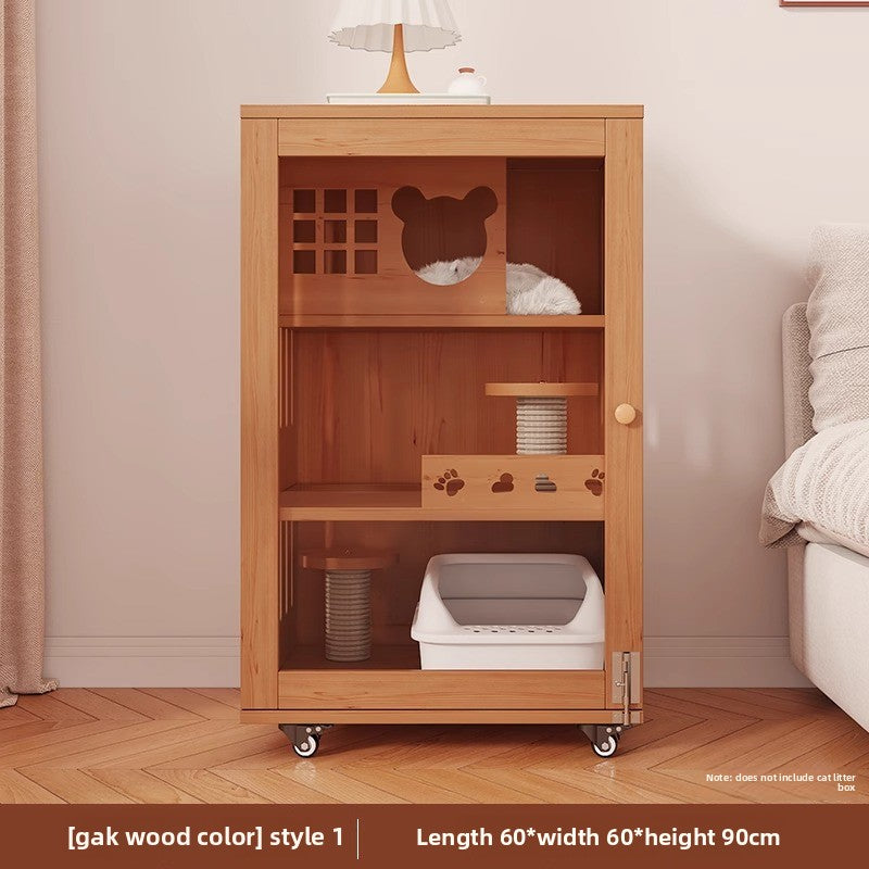 Wholesale Solid Wood Cat Villa Cat Cage Household Indoor Cat Nest Cat House Large Free Space Cat Castle Cat House Cat Cabinet