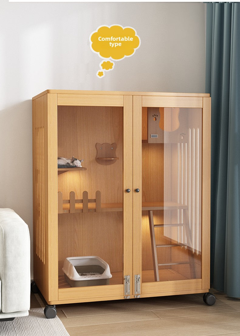 Wholesale economical cat villa solid wood cat cage waterproof cat cabinet double layer cat house cat house household indoor cat house cat nest cat cage