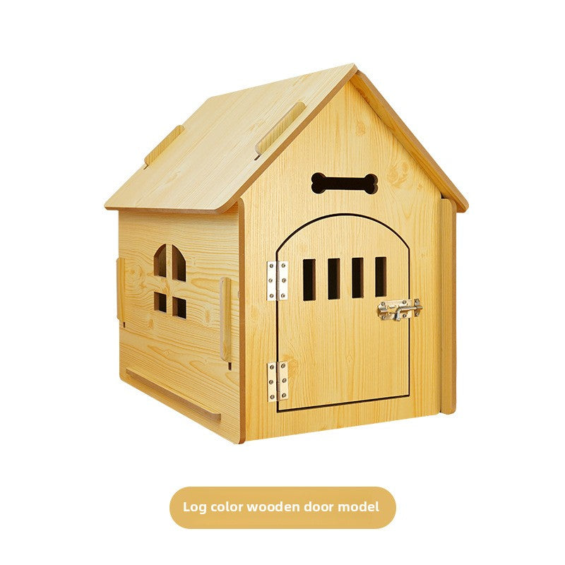 Wholesale Pet Log House Four Seasons Common Kennel Closed Dog Cage Kennel Indoor Small Dog Puppy House Outdoor Cat Nest