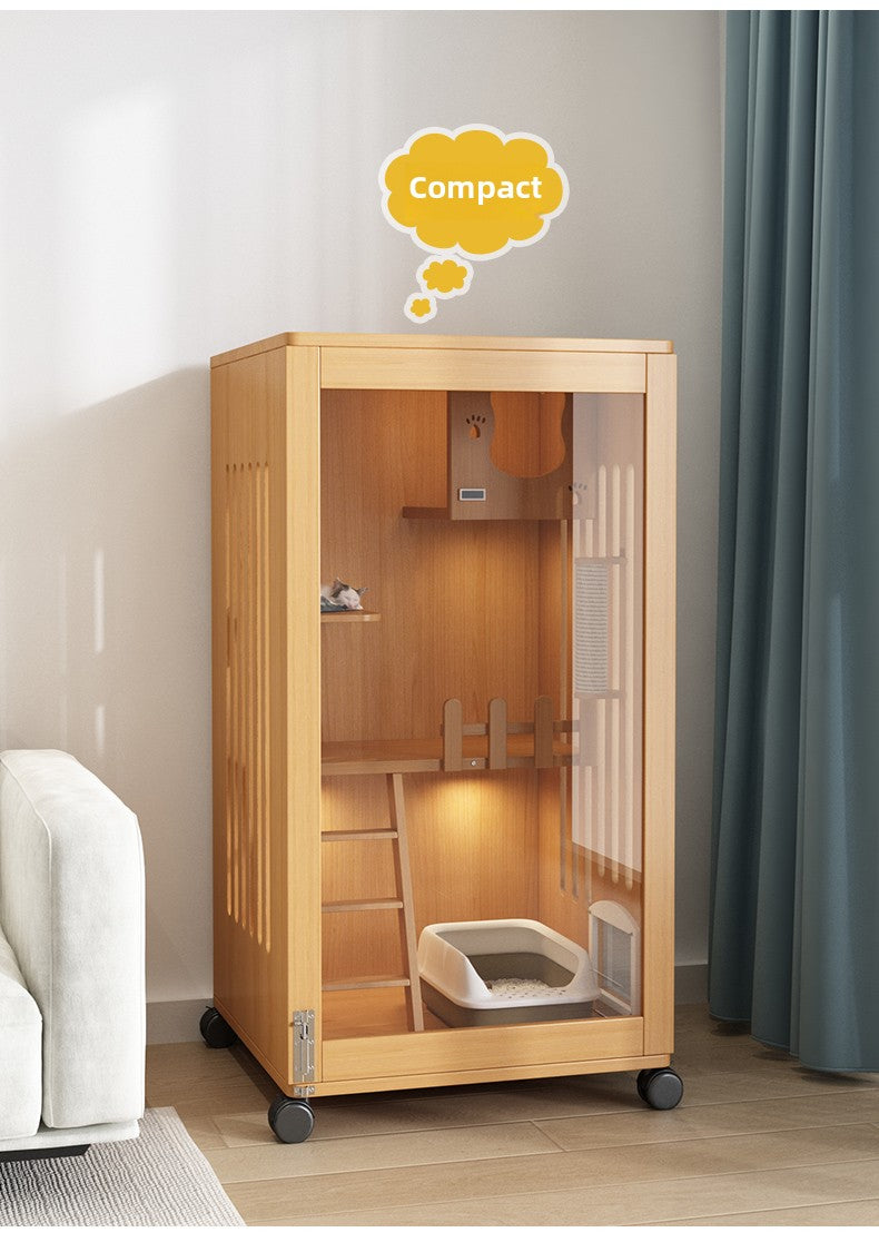 Wholesale economical cat villa solid wood cat cage waterproof cat cabinet double layer cat house cat house household indoor cat house cat nest cat cage