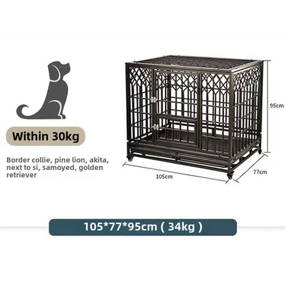 cattery dog Cage Medium Large Dog Galvanized Square Tube Dog Cage with Toilet Indoor Golden Retriever Kennel Iron Cage Pet Supplies