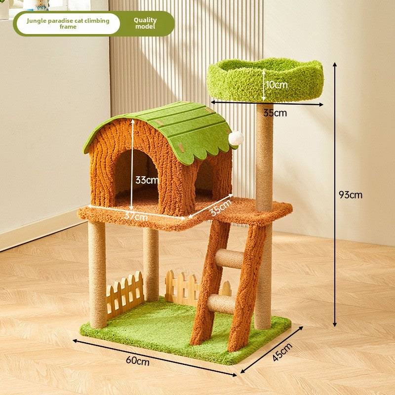 Cat climbing frame cat litter cat tree integrated cat supplies shelf cat rack cat toy small cat scratching column sisal cat scratching board