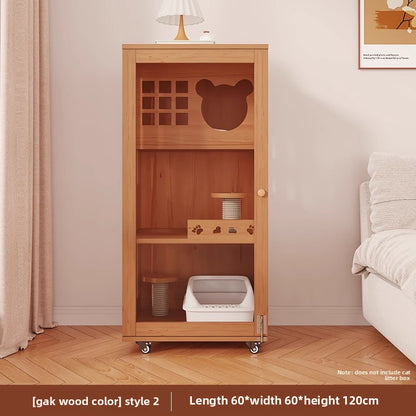 Wholesale Solid Wood Cat Villa Cat Cage Household Indoor Cat Nest Cat House Large Free Space Cat Castle Cat House Cat Cabinet