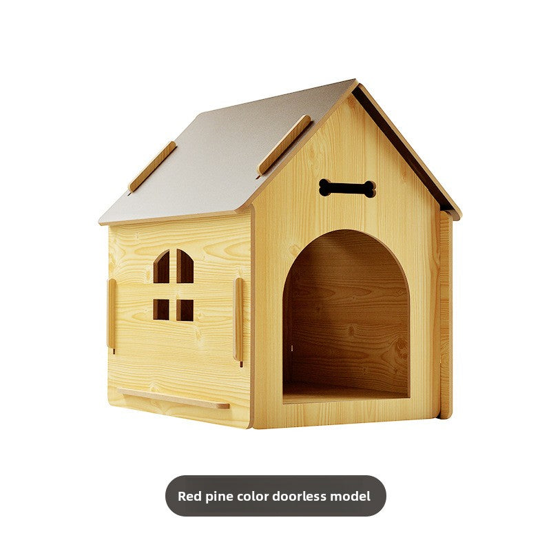 Wholesale Pet Log House Four Seasons Common Kennel Closed Dog Cage Kennel Indoor Small Dog Puppy House Outdoor Cat Nest