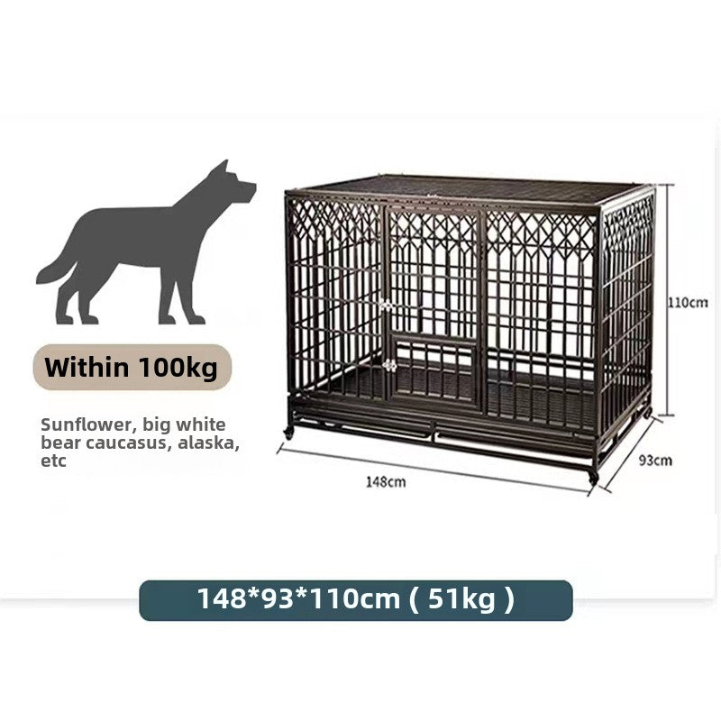 cattery dog Cage Medium Large Dog Galvanized Square Tube Dog Cage with Toilet Indoor Golden Retriever Kennel Iron Cage Pet Supplies