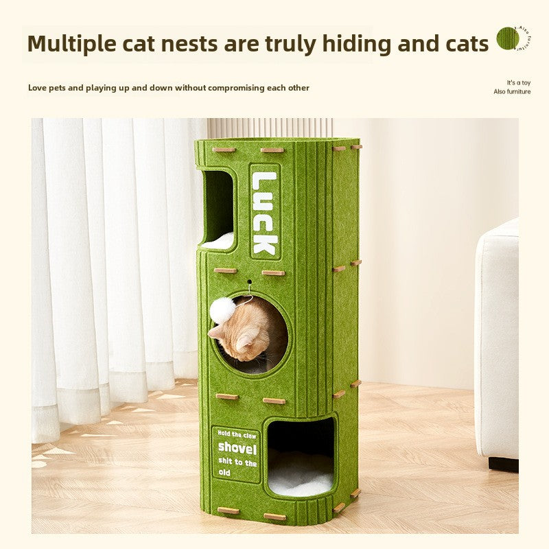 catteryCat nest integrated multi-layer closed cat house winter warmth security cat sleeping nest multi-cat family