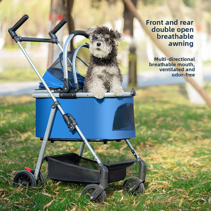 Wholesale medium and large dog pet cart dog cat teddy baby cart out small pet cart lightweight foldable