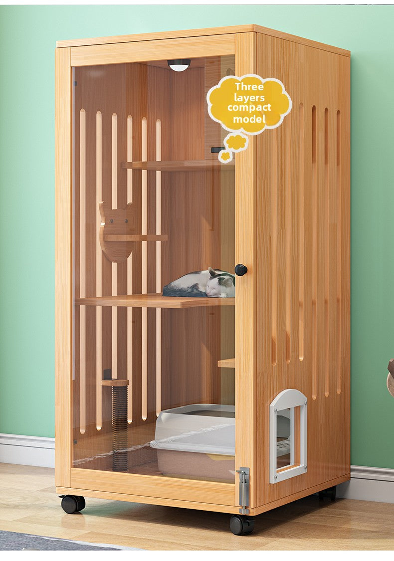 Wholesale economical cat villa solid wood cat cage waterproof cat cabinet double layer cat house cat house household indoor cat house cat nest cat cage