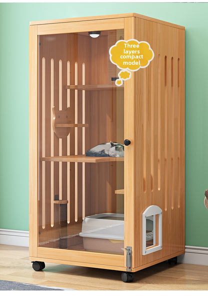 Wholesale economical cat villa solid wood cat cage waterproof cat cabinet double layer cat house cat house household indoor cat house cat nest cat cage