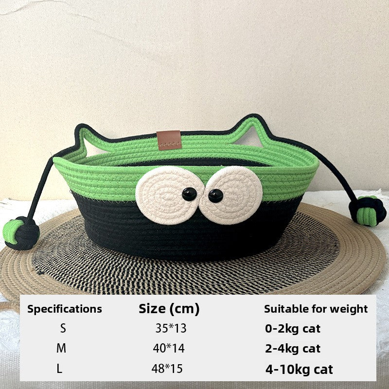 New woven cat nest in summer, pet nest, universal in all seasons, wear-resistant and scratch-resistant, self-hi ball integrated, washable and warm nest