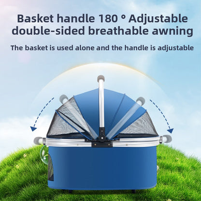 Wholesale medium and large dog pet cart dog cat teddy baby cart out small pet cart lightweight foldable