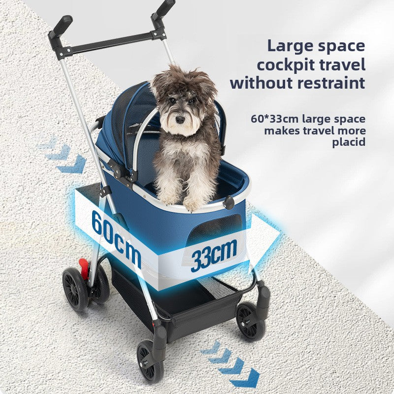 Wholesale medium and large dog pet cart dog cat teddy baby cart out small pet cart lightweight foldable
