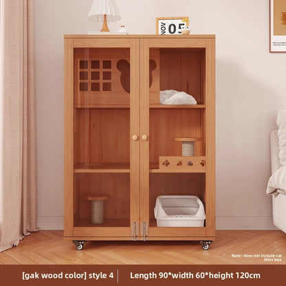 Wholesale Solid Wood Cat Villa Cat Cage Household Indoor Cat Nest Cat House Large Free Space Cat Castle Cat House Cat Cabinet