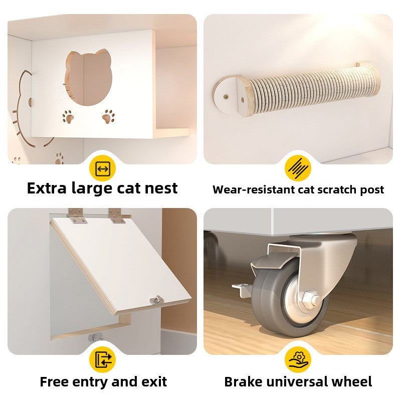 Cat cage Solid wood household indoor cat nest Cat house Large free space Cat house Cat house Cat cabinet Cat villa