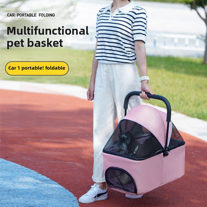 Wholesale Small Basket Pet Dog Dog Cat Teddy Going Out Light Basket Bag Car Foldable
