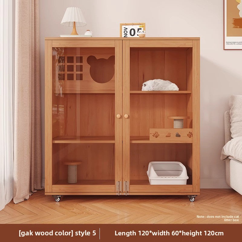 Wholesale Solid Wood Cat Villa Cat Cage Household Indoor Cat Nest Cat House Large Free Space Cat Castle Cat House Cat Cabinet