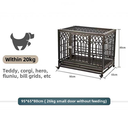 cattery dog Cage Medium Large Dog Galvanized Square Tube Dog Cage with Toilet Indoor Golden Retriever Kennel Iron Cage Pet Supplies