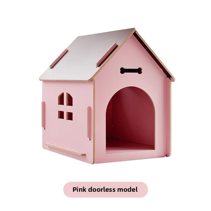 Wholesale Pet Log House Four Seasons Common Kennel Closed Dog Cage Kennel Indoor Small Dog Puppy House Outdoor Cat Nest