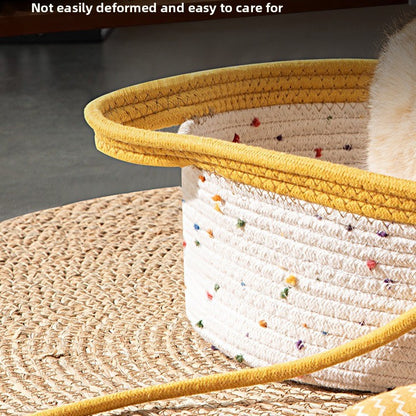 Summer Cotton Rope Basket Cat Nest Mat All Seasons Universal Cat Bed Cat Scratch Nest Cat Sleeping Dog Nest Straw Nest Spot