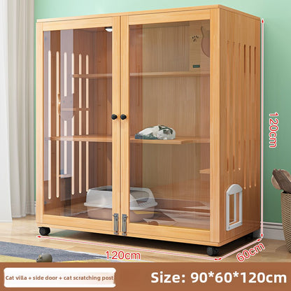 Wholesale economical cat villa solid wood cat cage waterproof cat cabinet double layer cat house cat house household indoor cat house cat nest cat cage