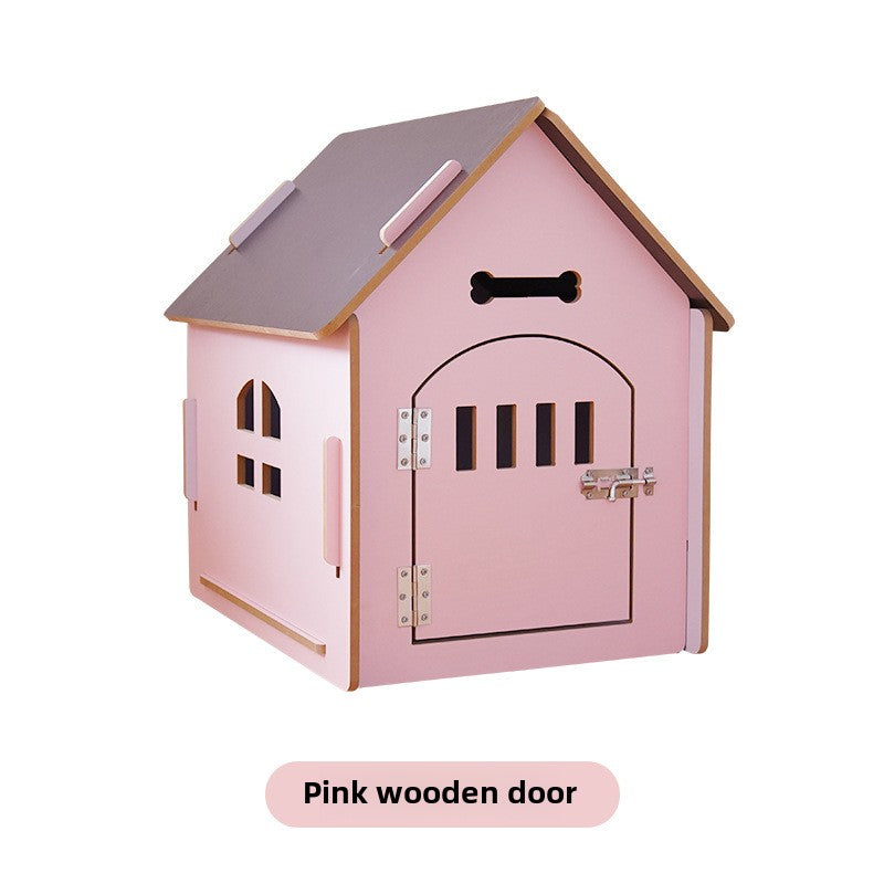 Wholesale Pet Log House Four Seasons Common Kennel Closed Dog Cage Kennel Indoor Small Dog Puppy House Outdoor Cat Nest
