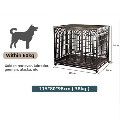 cattery dog Cage Medium Large Dog Galvanized Square Tube Dog Cage with Toilet Indoor Golden Retriever Kennel Iron Cage Pet Supplies