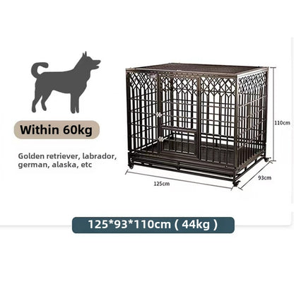 cattery dog Cage Medium Large Dog Galvanized Square Tube Dog Cage with Toilet Indoor Golden Retriever Kennel Iron Cage Pet Supplies