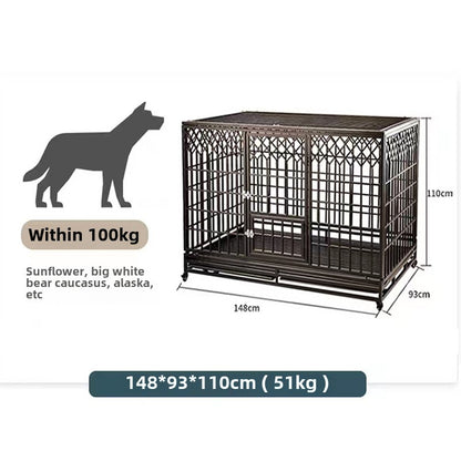 cattery dog Cage Medium Large Dog Galvanized Square Tube Dog Cage with Toilet Indoor Golden Retriever Kennel Iron Cage Pet Supplies