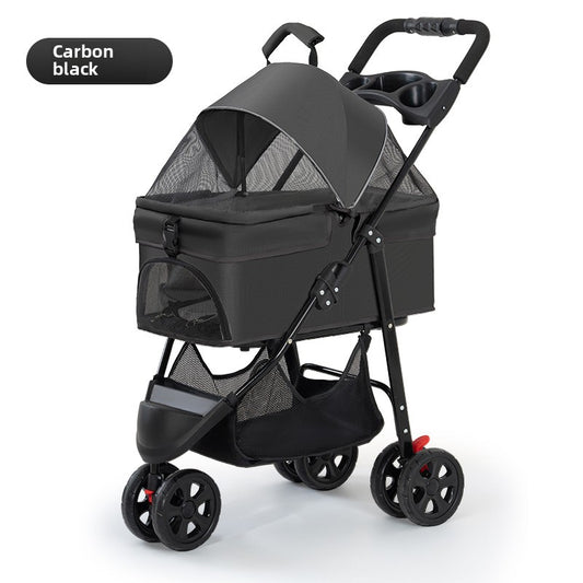 Wholesale Pet Cart Dog Cat Teddy Baby Cart Out Small Three Wheeled Pet Cart Lightweight Foldable Outdoor