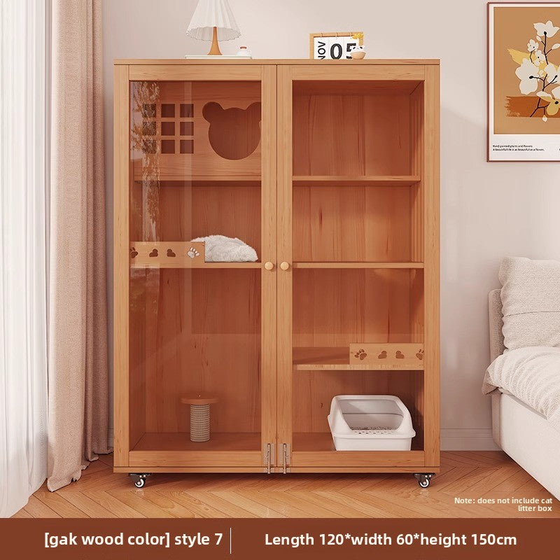 Wholesale Solid Wood Cat Villa Cat Cage Household Indoor Cat Nest Cat House Large Free Space Cat Castle Cat House Cat Cabinet