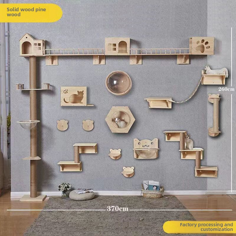 Wholesale Wall Hanging Cat Nest Space Saving Tongtian Cat Climbing Frame Cat Fence Space Capsule Toys Air Ladder Corridor