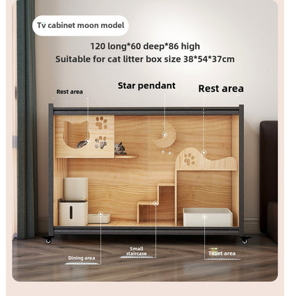 Luxury double-layer cat villa wholesale cat delivery room large space cat cage cat house solid wood cat cabinet cat cage