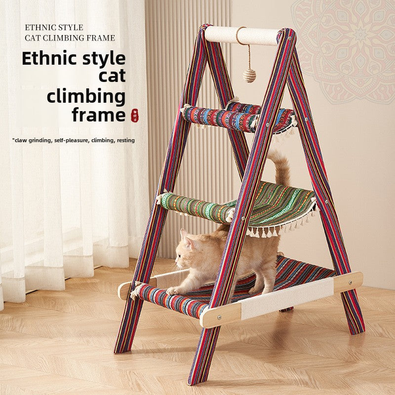 Cat climbing frame cat litter integrated household big cat special cat frame cat hammock multi-cat available cat scratching board universal in all seasons