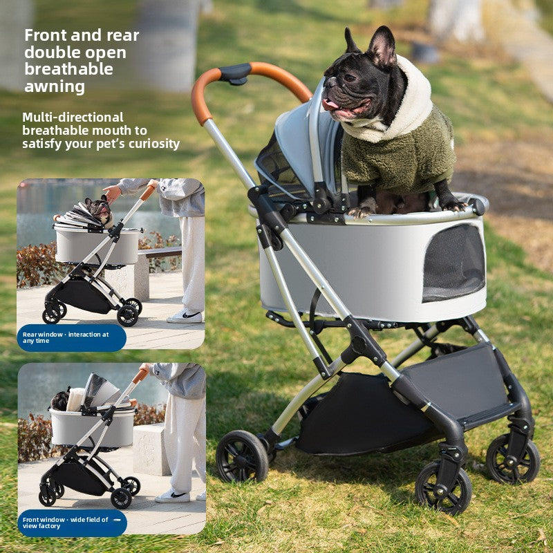 Wholesale medium and large dog pet cart dog cat teddy baby cart out small pet cart lightweight foldable