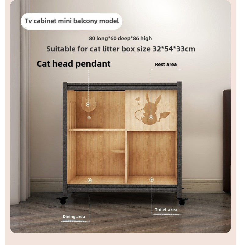 Luxury double-layer cat villa wholesale cat delivery room large space cat cage cat house solid wood cat cabinet cat cage