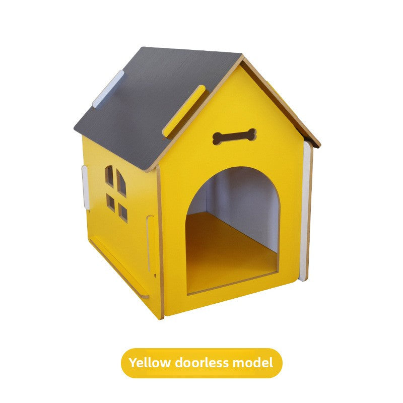 Wholesale Pet Log House Four Seasons Common Kennel Closed Dog Cage Kennel Indoor Small Dog Puppy House Outdoor Cat Nest