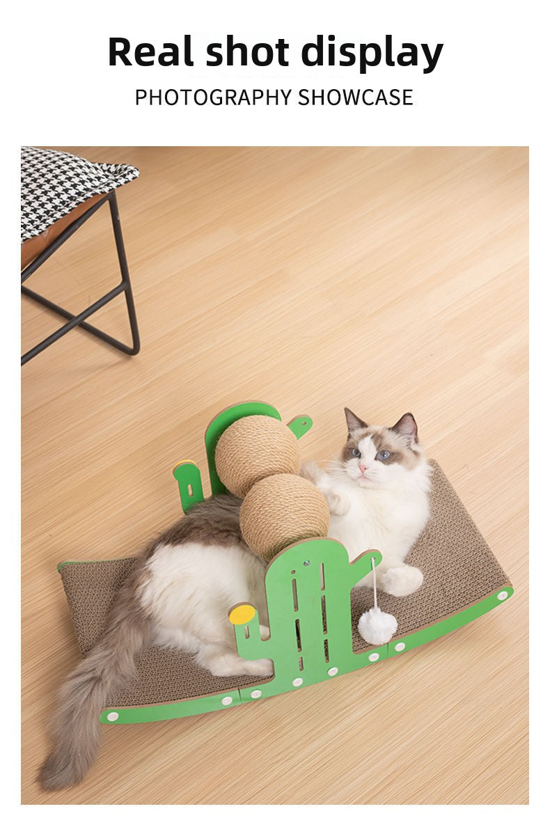 Cactus shaker sofa cat scratching board is durable and does not drop debris corrugated large cat scratching to relieve boredom toy cat scratching board