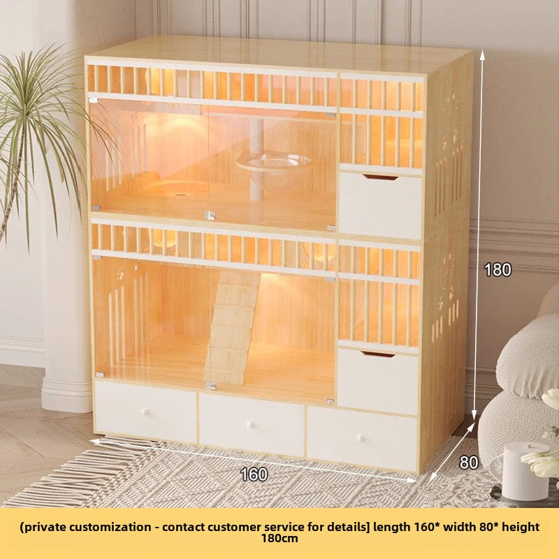 Customized wooden cat villa pet cabinet household cat cabinet pet store large and small foster care warehouse solid wood board