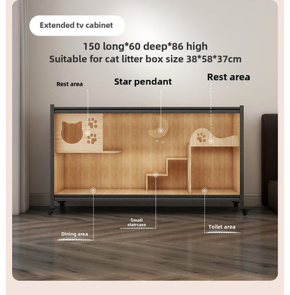 Luxury double-layer cat villa wholesale cat delivery room large space cat cage cat house solid wood cat cabinet cat cage