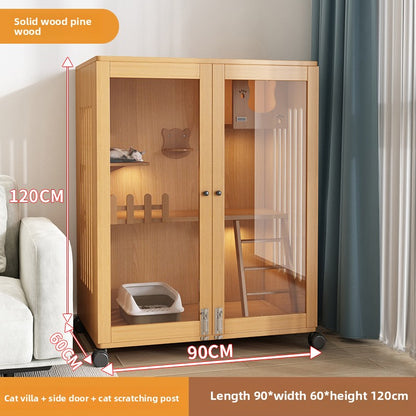 Wholesale economical cat villa solid wood cat cage waterproof cat cabinet double layer cat house cat house household indoor cat house cat nest cat cage
