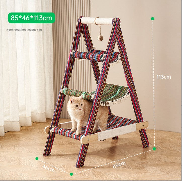 Cat climbing frame cat litter integrated household big cat special cat frame cat hammock multi-cat available cat scratching board universal in all seasons